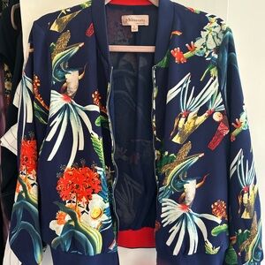 Philosophy Women's Tropical Print Bomber Jacket - Navy